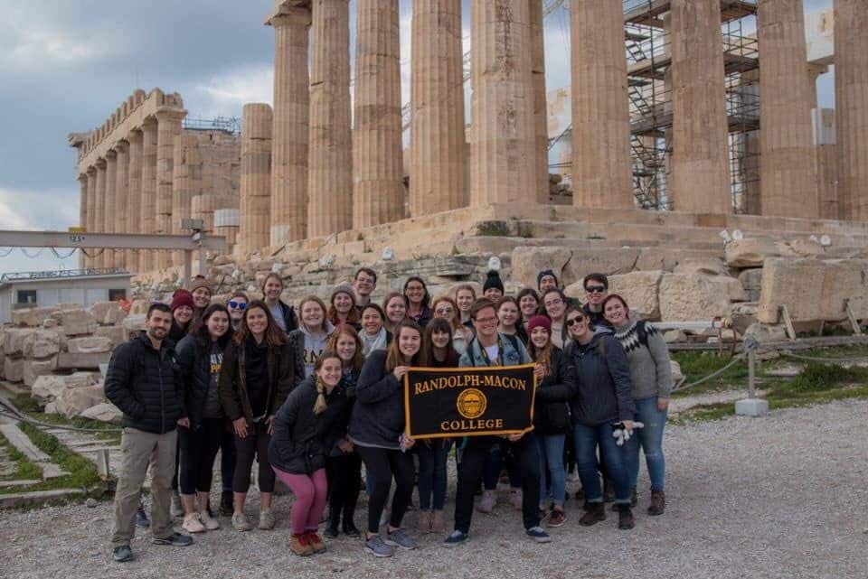 RMC classical studies students at the Acropolis in Greece.