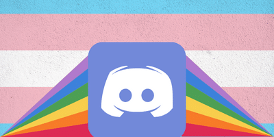 Discord Image with Pride Flag behind it
