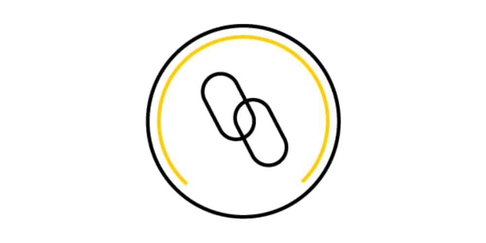 A black and yellow circle with a yellow ring.