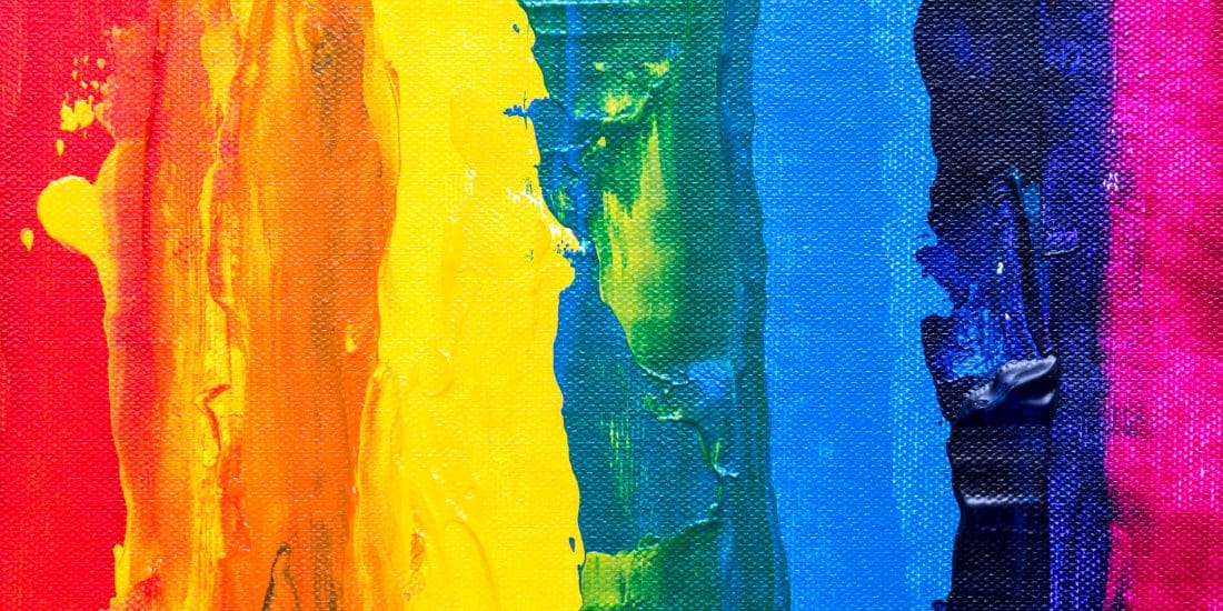 Fine art print portraying a vibrant rainbow painting, evoking a sense of belonging at RMC.